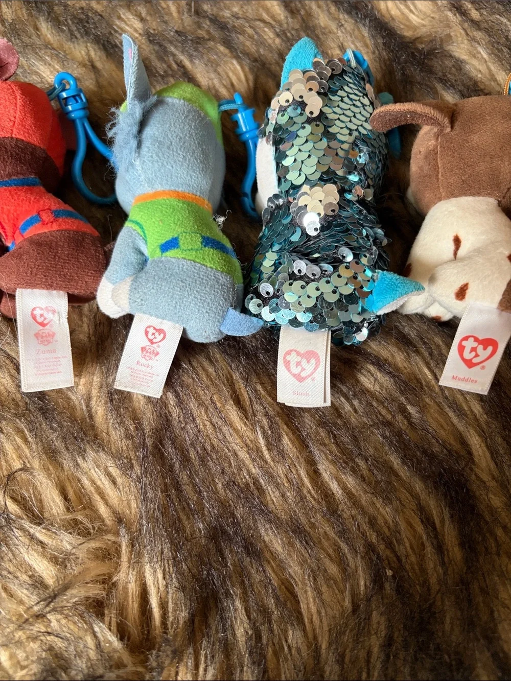 TY Beanie Boos Plush Keychain Backpack Bag Clips Lot Of 4